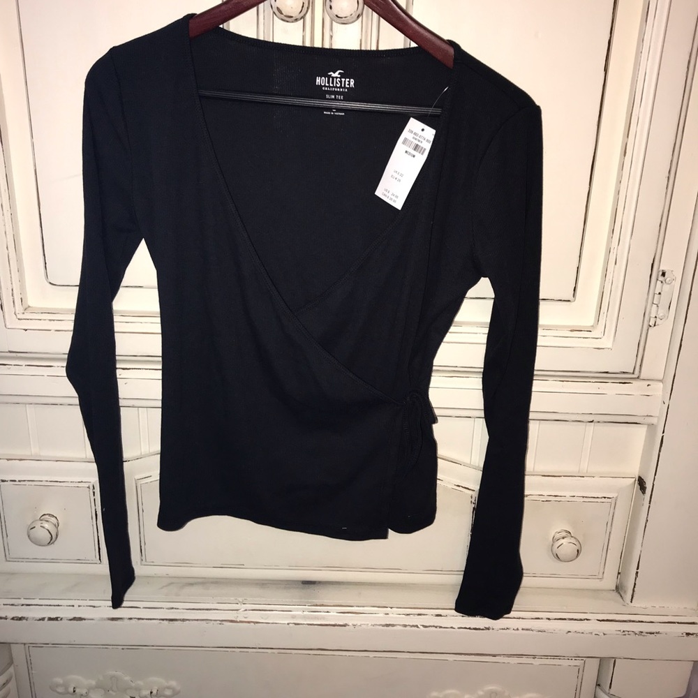 Hollister black wrap top! Perfect for going out!